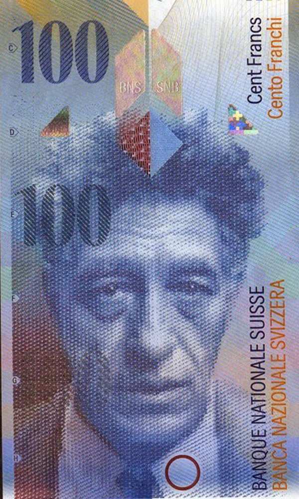 Alberto Giacometti sulla banconota da cento
